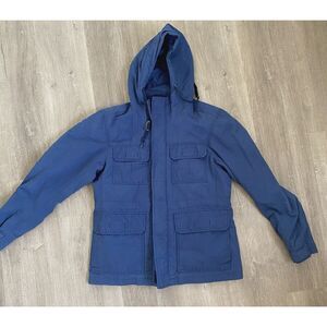 UNIQLO XS Hooded Utility Mountain Parka Jacket‎ Navy Blue Windbreaker X-Small